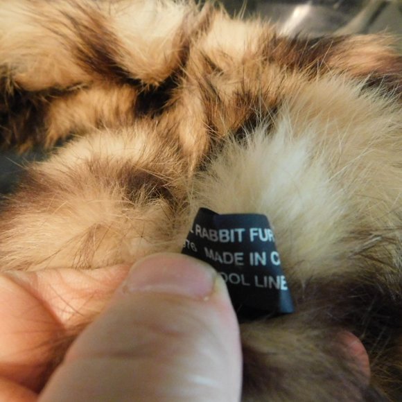 Multi- Color Rabbit Fur Stole - Picture 3 of 4